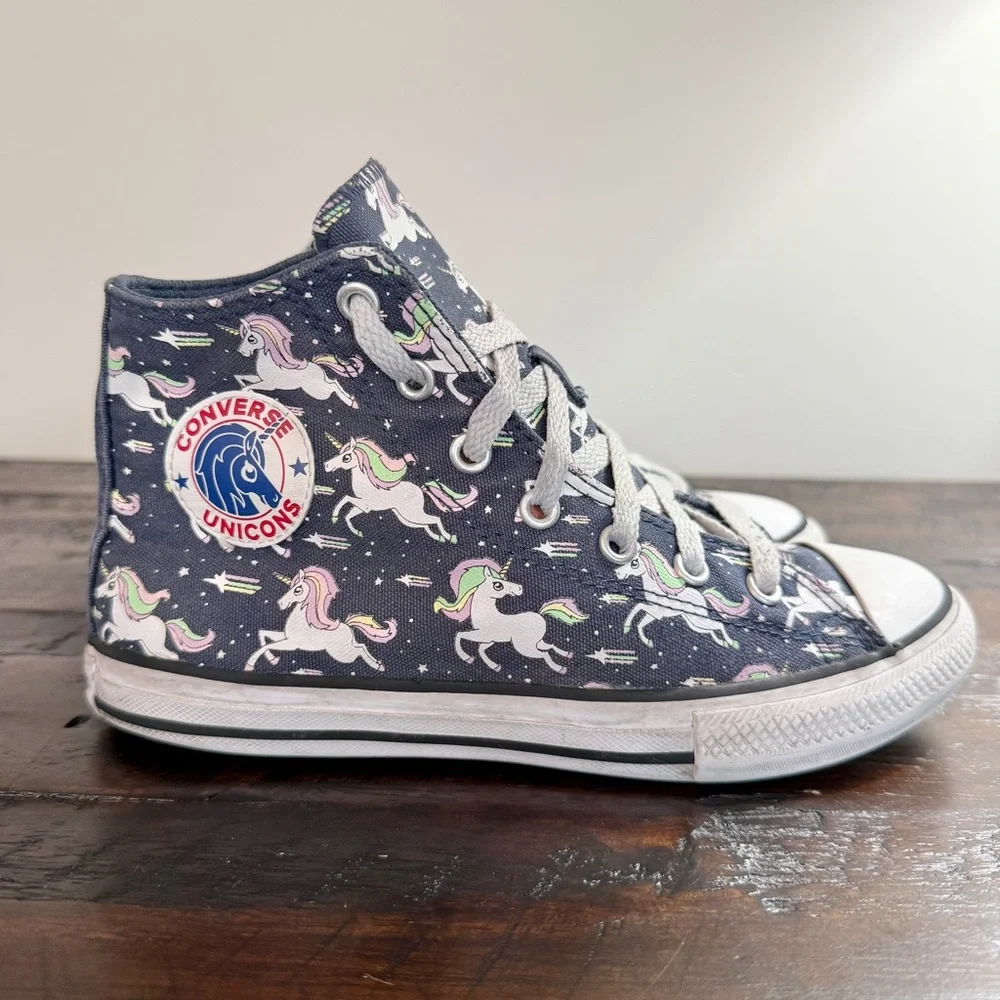 Converse Kids Chuck Taylor All Star Unicorns High Top Unicons in Navy Size 3